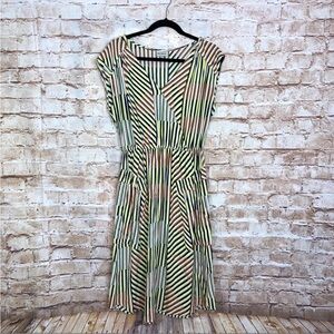 Anthropologie The Odells Stripe Geo Midi Dress